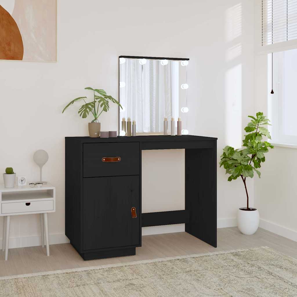 Dressing Table With Led 95X50X133.5 Cm Solid Wood Pine